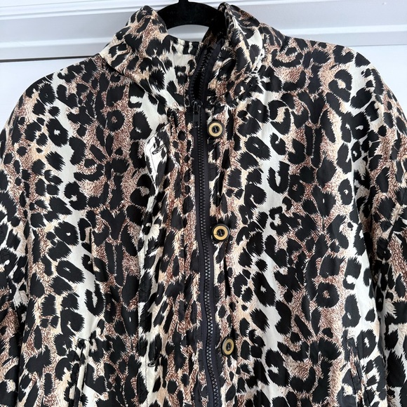 Vintage STUNT 100% Silk Leopard Print Bomber Jacket  Windbreaker Petite Medium - Picture 4 of 10
